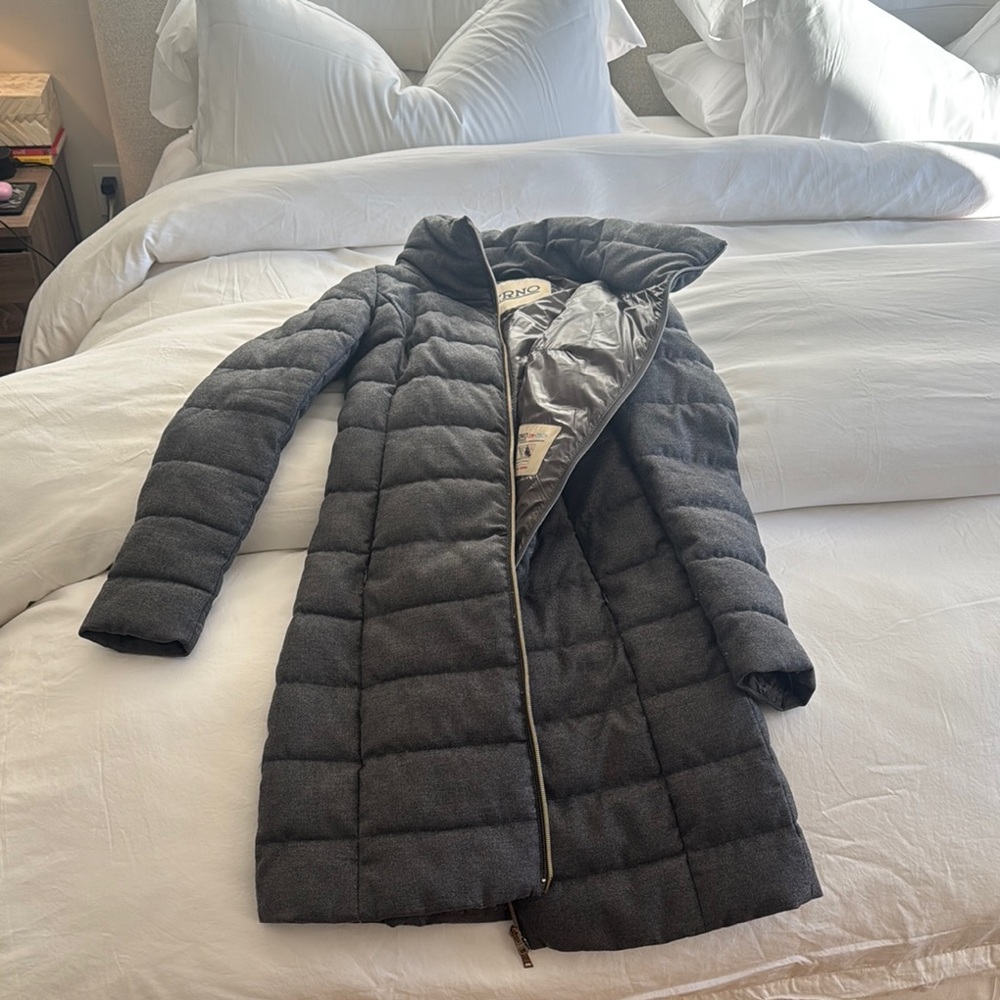 Women's Grey herno wool Puffer Coat